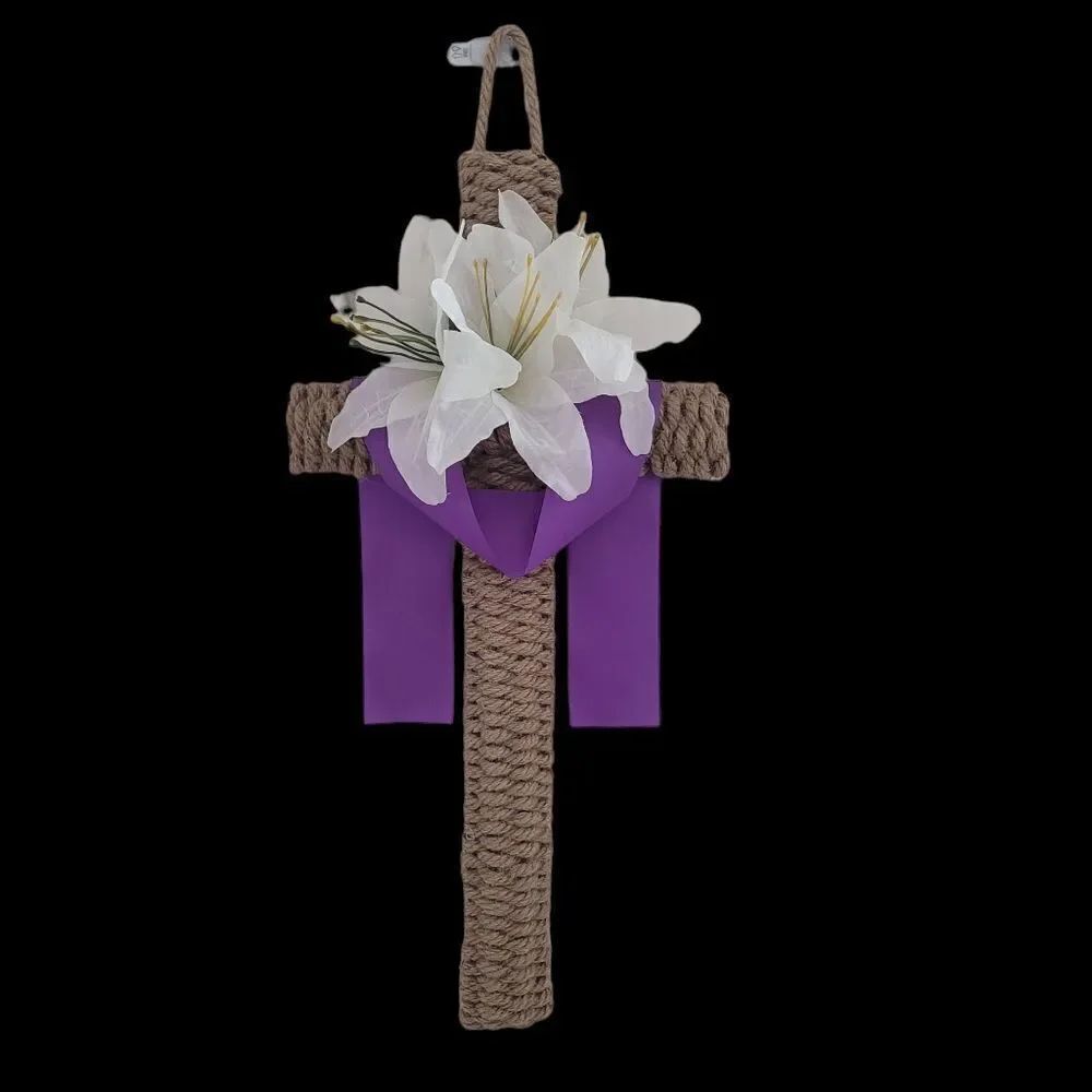 Easter cross door hanger